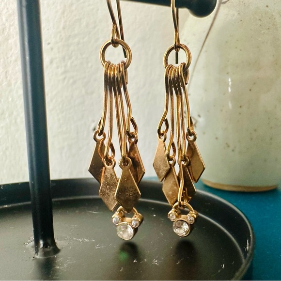 1.5” Mickey Gold-Tone Drop Pierced Disney Statement Earrings - Picture 2 of 8